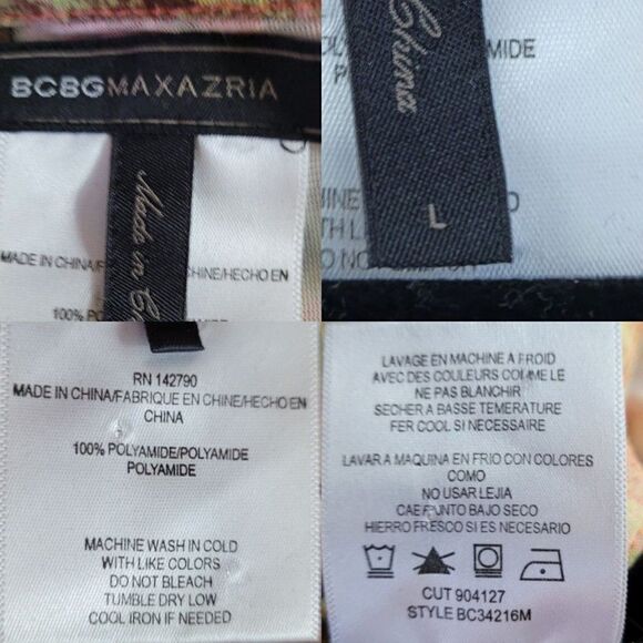 BCBGMaxAzaria Sleeveless Blouse Top L Floral Mesh Button Down V-neck Feminine - Picture 4 of 14